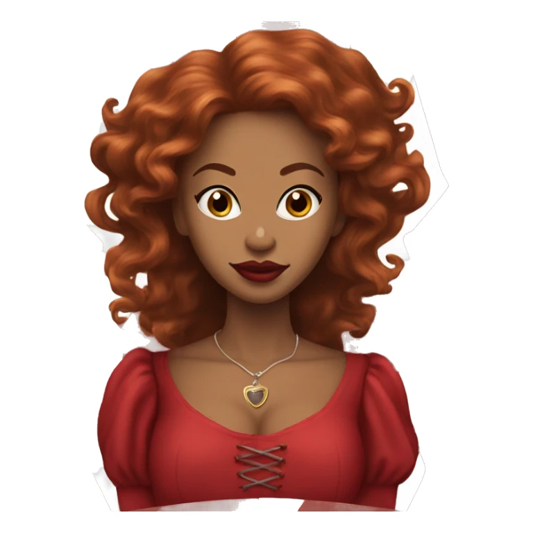 Three Musketeers black woman smooth long red hair big lips sticker