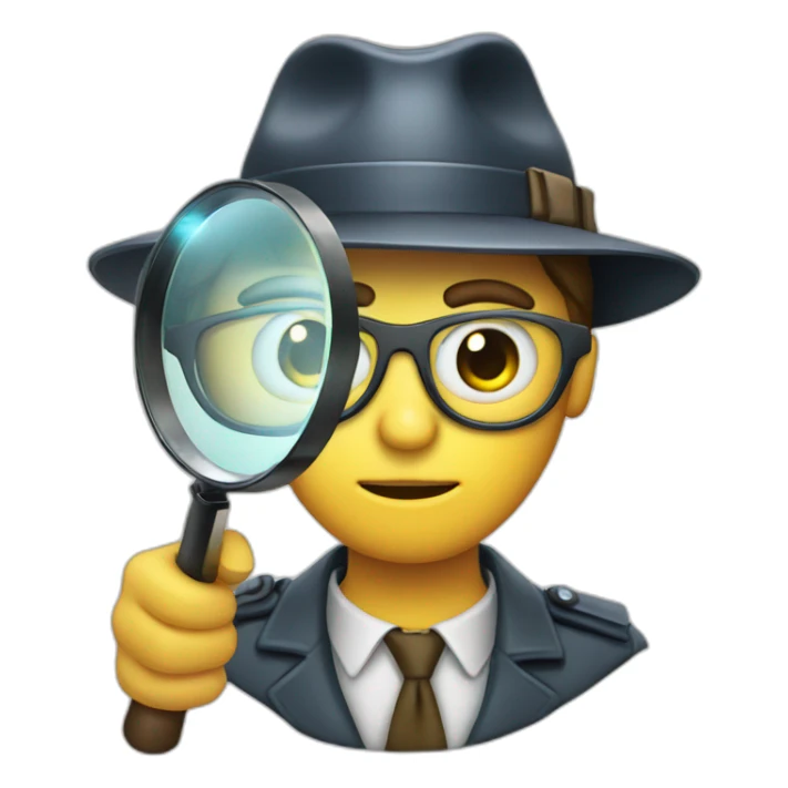 detective with head and Magnifying glass sticker