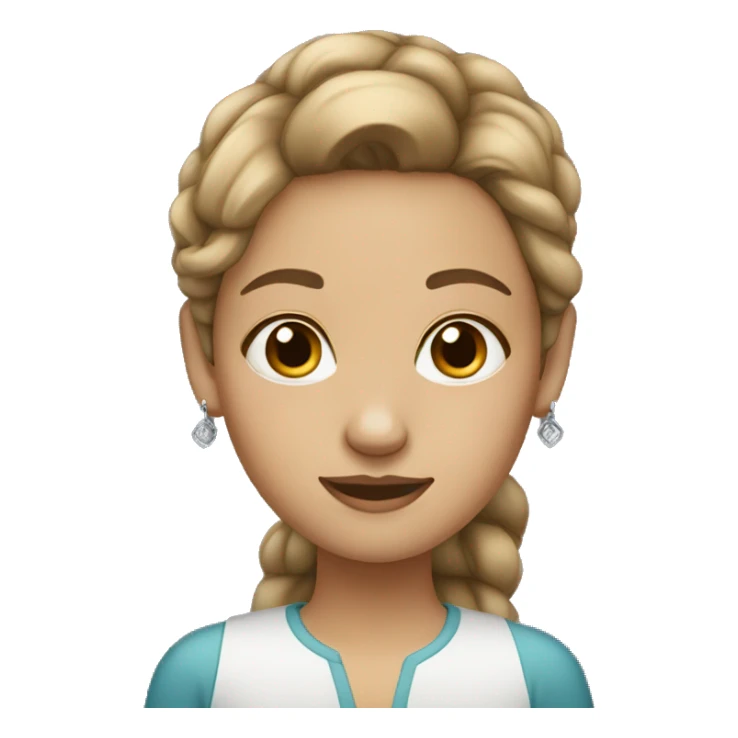 white brown-haired girl with earrings sticker