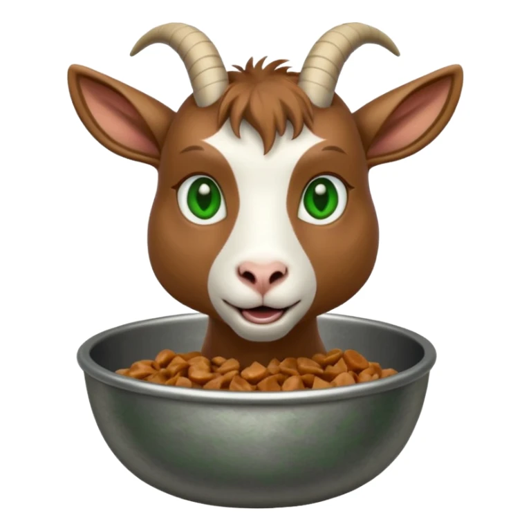 goat eating from a bowl sticker