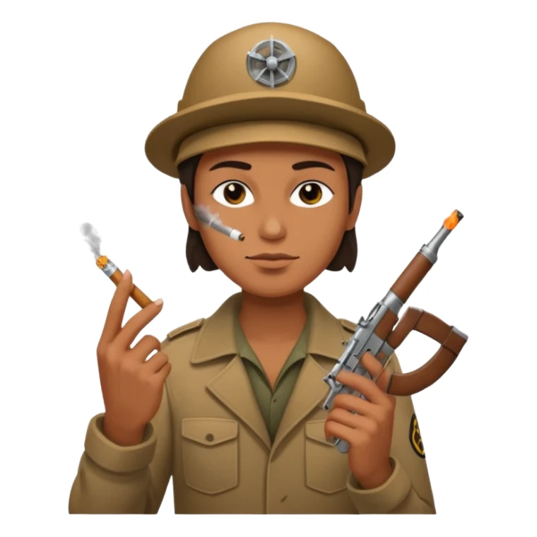 Person wearing a turbine smoking a ciggerate and holding an ak47 sticker