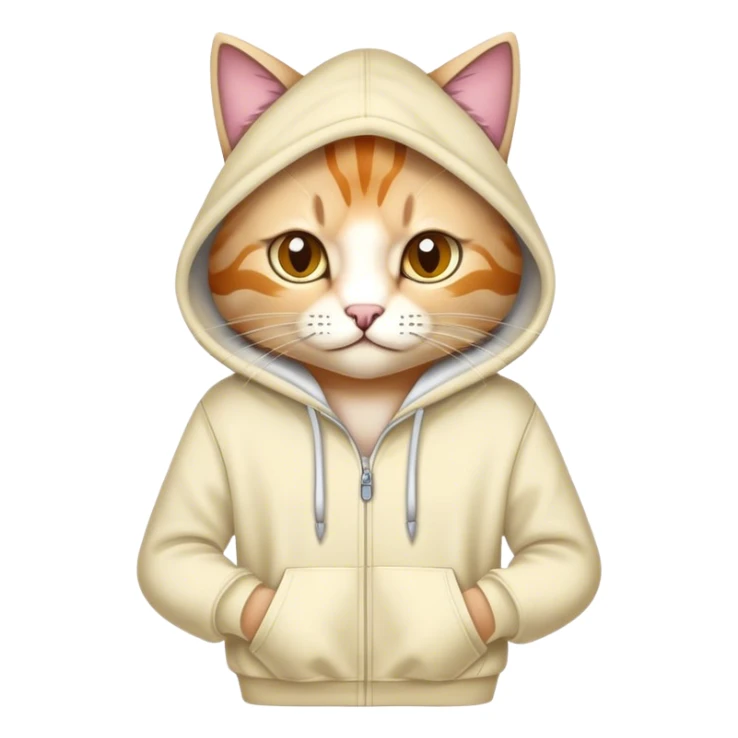 Eine Katze, die einen Hoodie trägt sticker