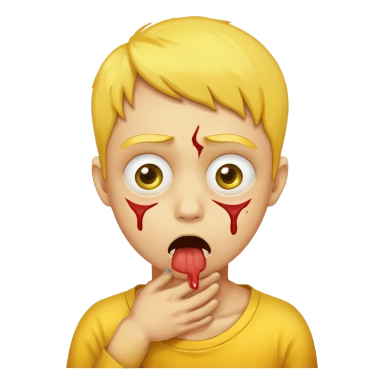 Choking itself just yellow face  sticker