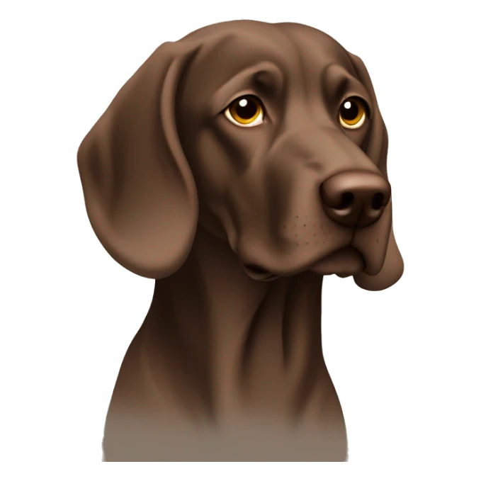 Brown longhair weimaraner profile silhouet sticker