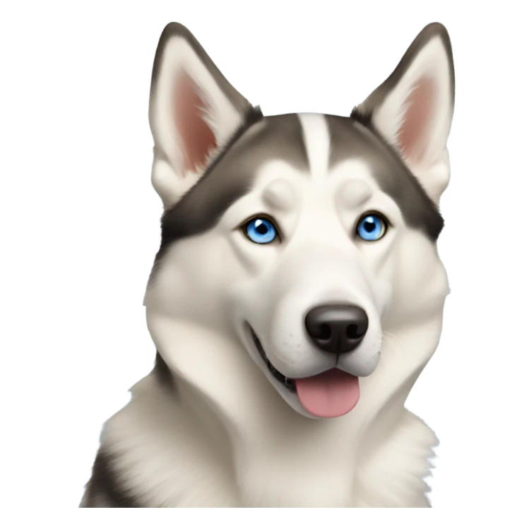 Yellow and white husky and shepherd mix dog blue eyes sticker