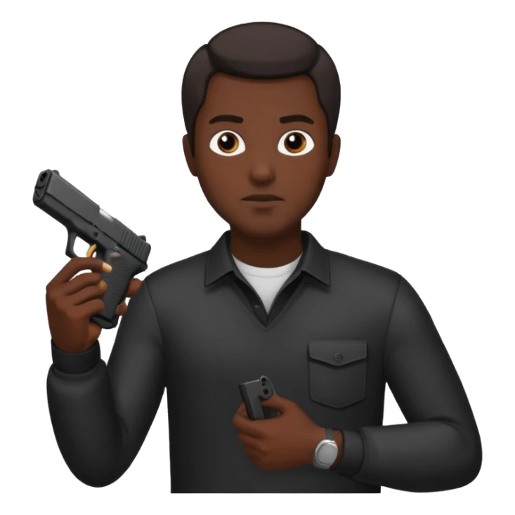 Gang member with a Glock in his hand sticker