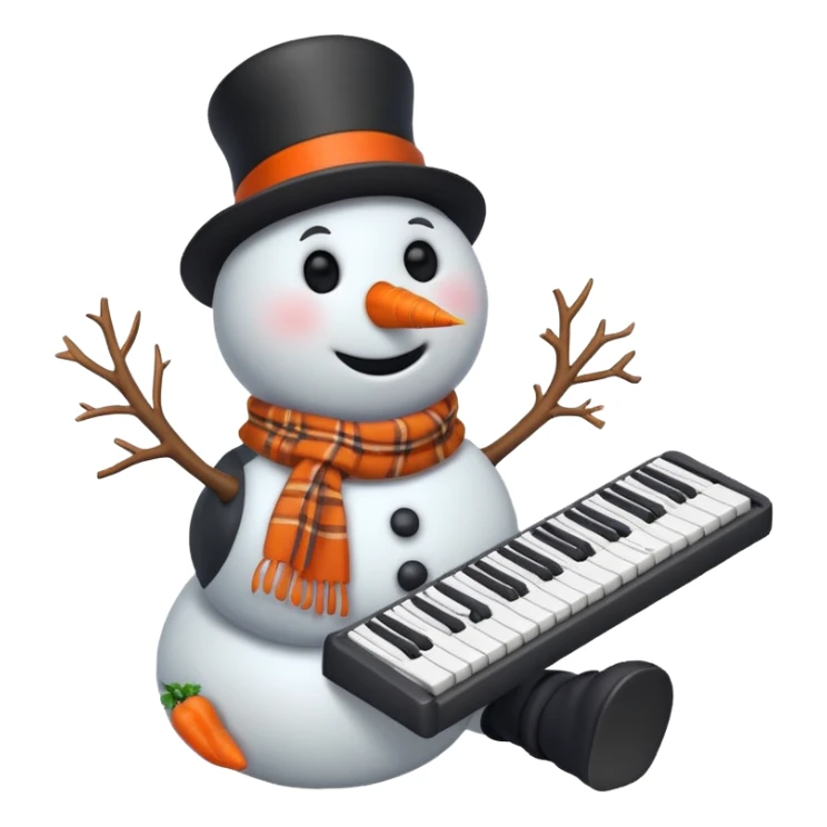 Snowman with Musical Instrument keyboard sticker
