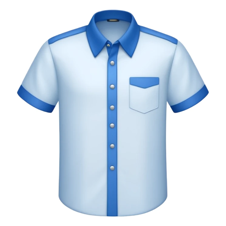 white shirt with blue collar, short sleeves sticker