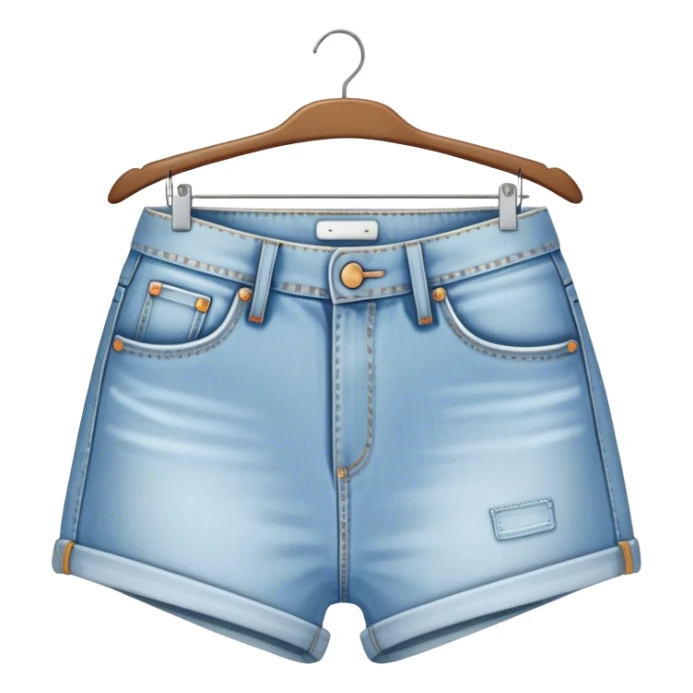 vintage light wash women's denim shorts on hanger sticker