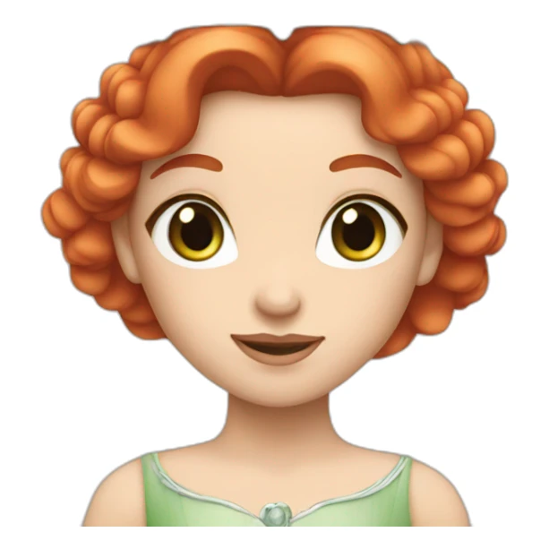 white-skinned red-haired princess with green eyes sticker