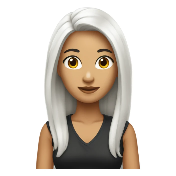 Garota com cabelo longo preto e pele branca  sticker