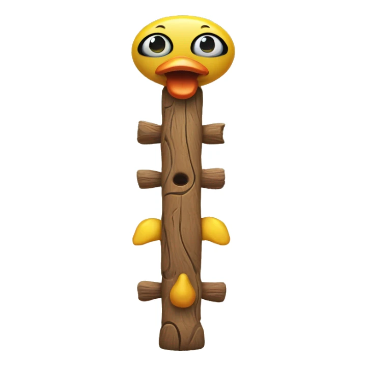 Totem pole with a rubber ducky at the very top sticker