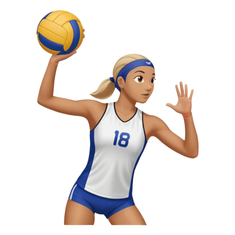 someone turning over a point in a volleyball match sticker