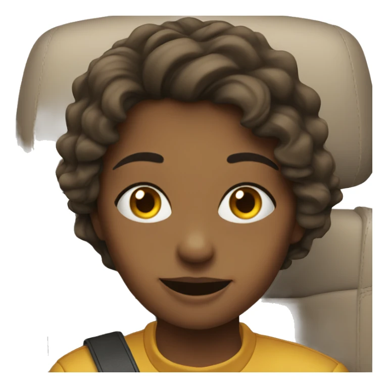 smiling girl in car interior lips closed sticker