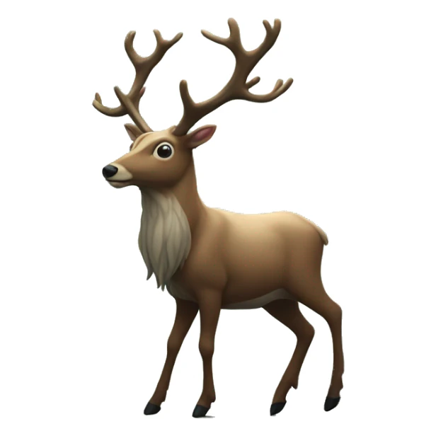 Mystical large deer with big antlers walking through a dark forest sticker