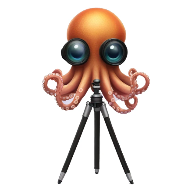 octopus as a tripod legs, and camera as a head sticker