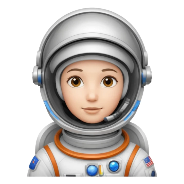 Astronaut in white EVA suit with silver visor helmet sticker