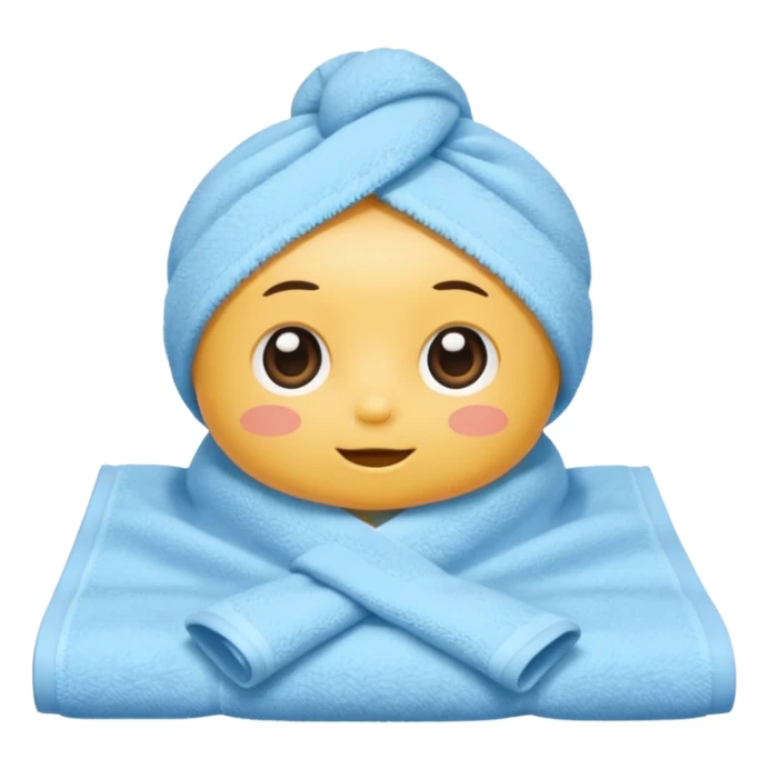 baby blue hotel room towel sticker