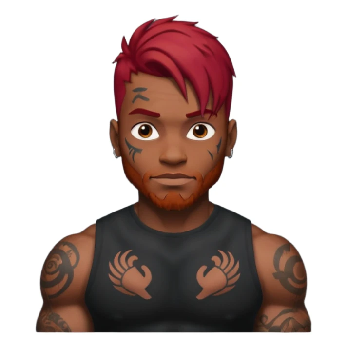 black man with red hair and tattoos sticker