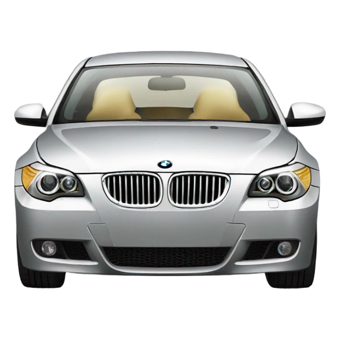 BMW E60 530D car in silver color with gold rims sticker