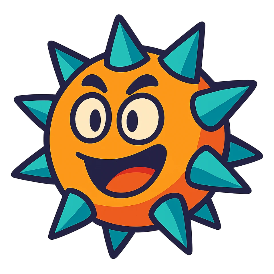 spikes in a vibrant cartoon style sticker