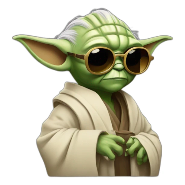 Fashionista Yoda with sunglasses sticker