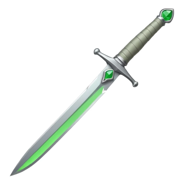 emoji style dagger with plain dull blade and basic hilt, gemstone in hilt is the only color, rest is gray sticker