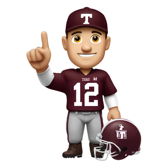 Johnny manziel in a Texas a&m maroon uniform holding up one thumb  sticker