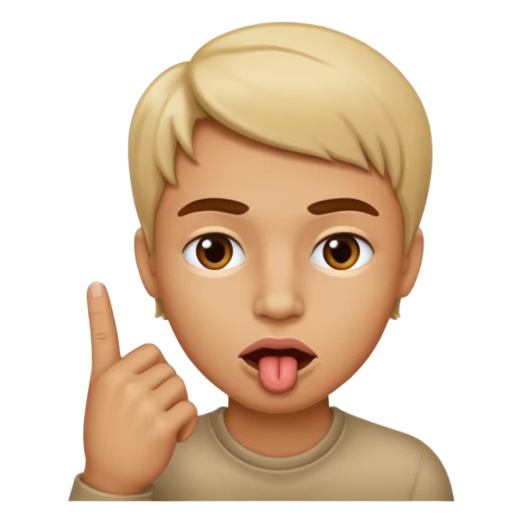 Cara con labio mordido y dedo índice en la boca sticker