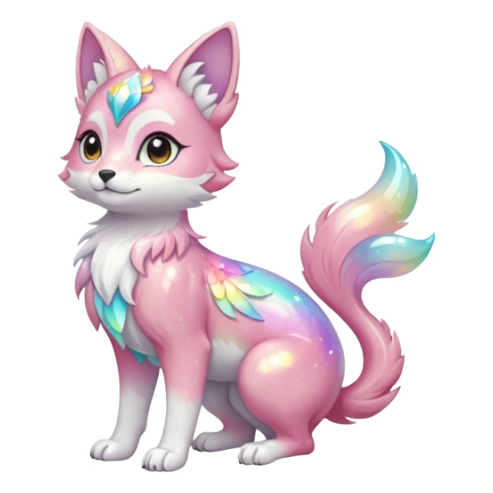 Multicolored sparkly marble Sakura shiny ethereal pastel iridescent light pale cute adorable pretty feminine elegant realistic floral exotic Falvie-Fionbri-fursona, full body sticker
