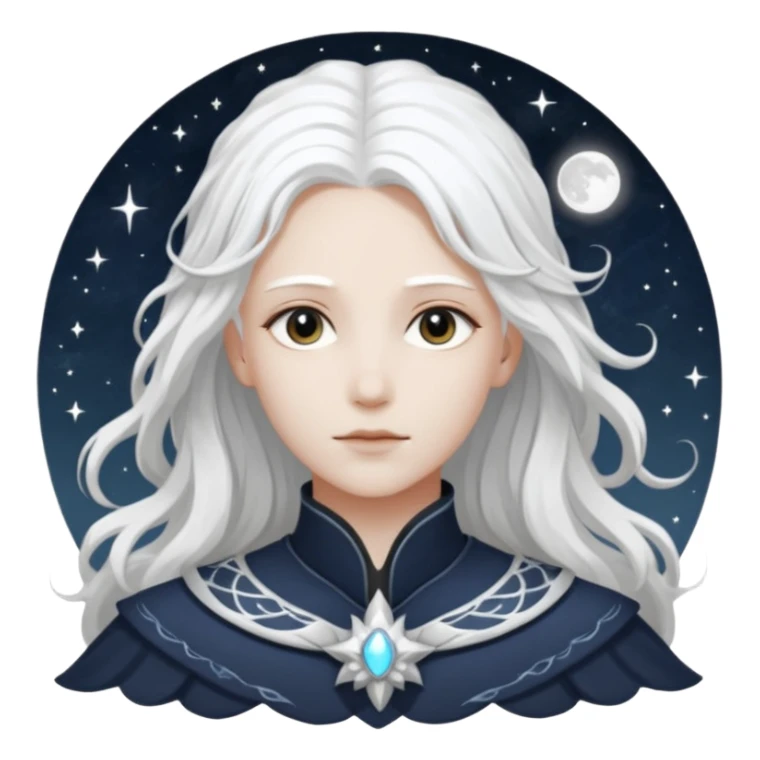 Aasimar dnd(humanoides de linaje celestial) estilo blanco y negro dibujo sticker