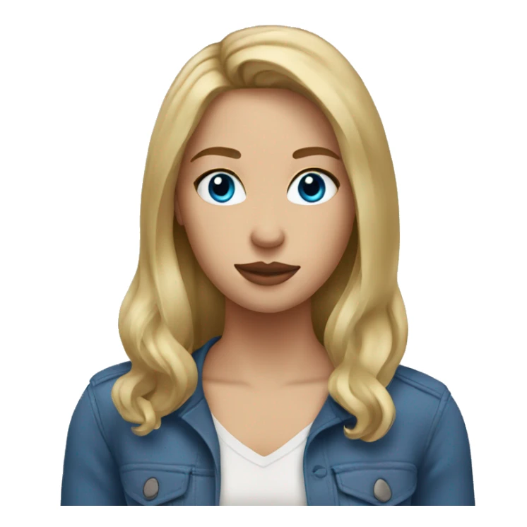 Dirty blonde hair blue eyes woman sticker