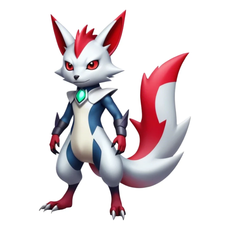 Cool Edgy Badass Shiny Futuristic Ethereal Legendary Digimon-Sneasel-Zangoose-hybrid full body sticker