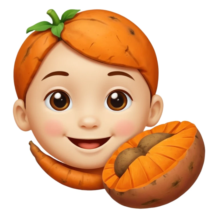 baby and sweet potato sticker