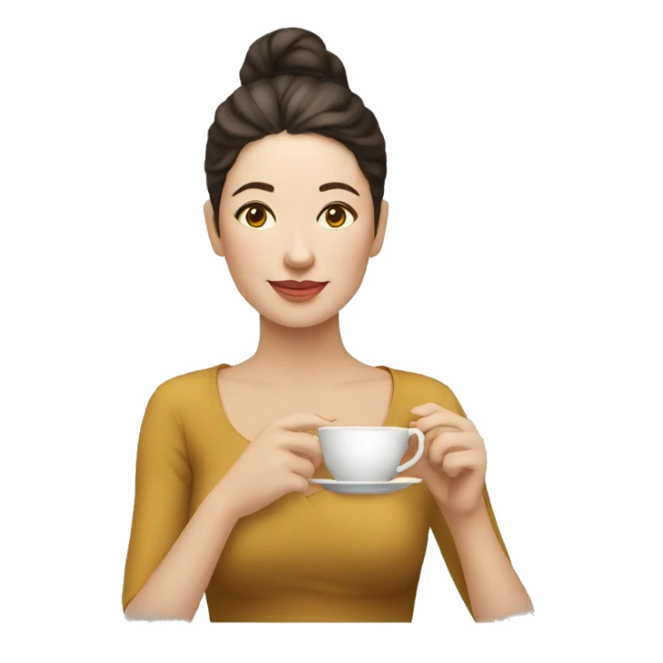 woman drinks tea sticker
