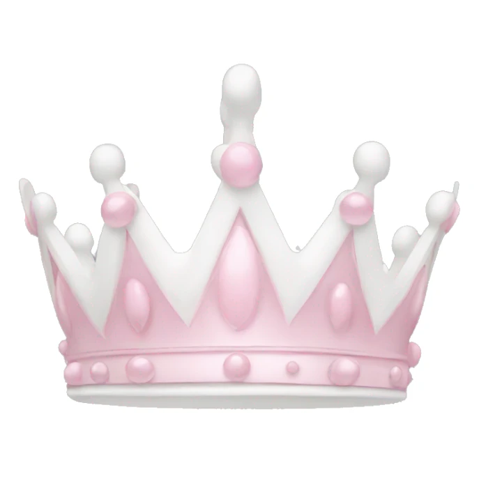 White and pastel pink crown sticker