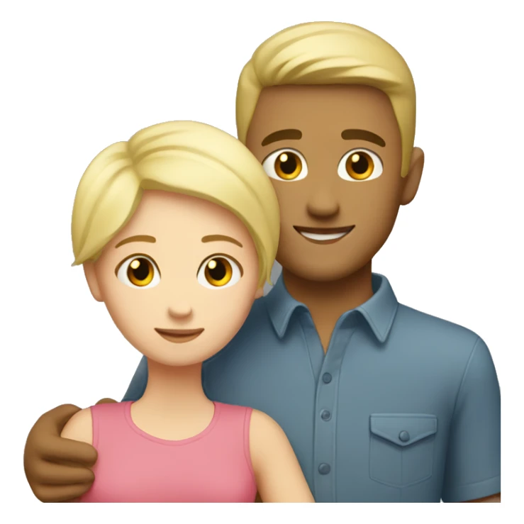 Short blonde hair girl hugs tall boy sticker