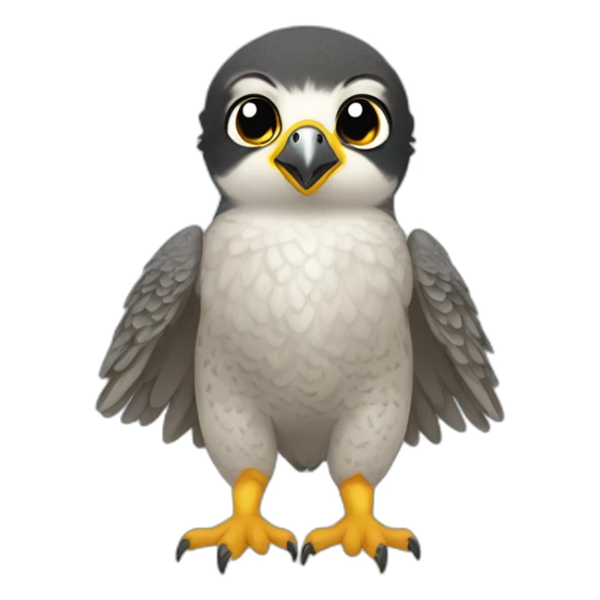 Baby Peregrine falcon happy sticker