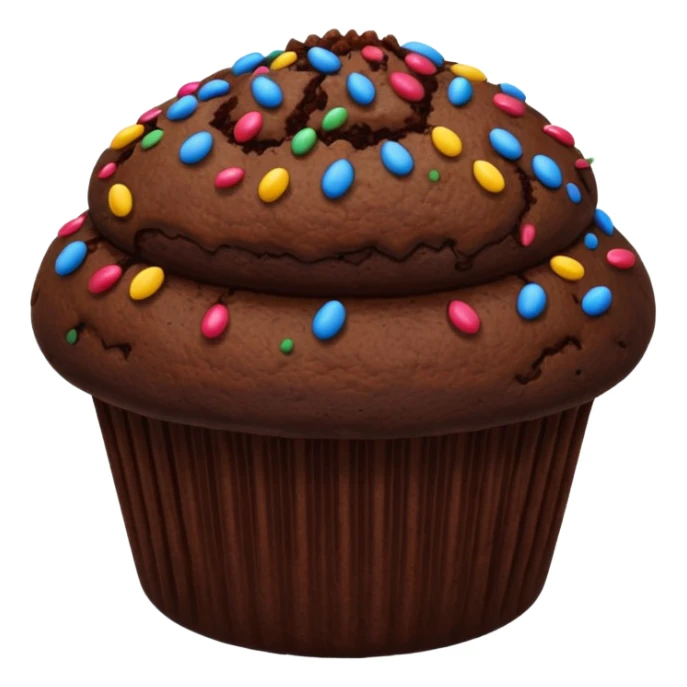 dark brown chocolate muffin chocolate sprinkles on top sticker