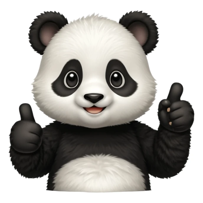 Little panda cub giving thumbs up sticker