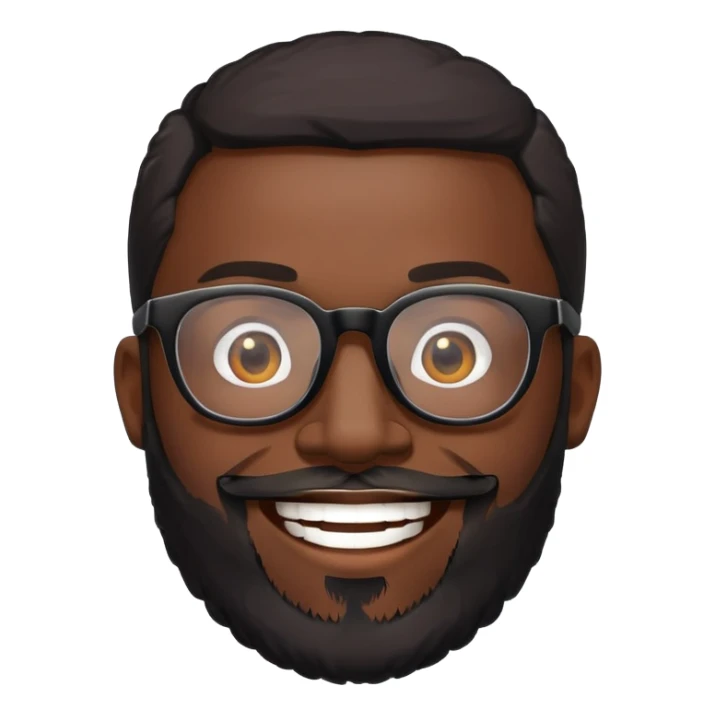 black bearded man in black glasses smiles sticker