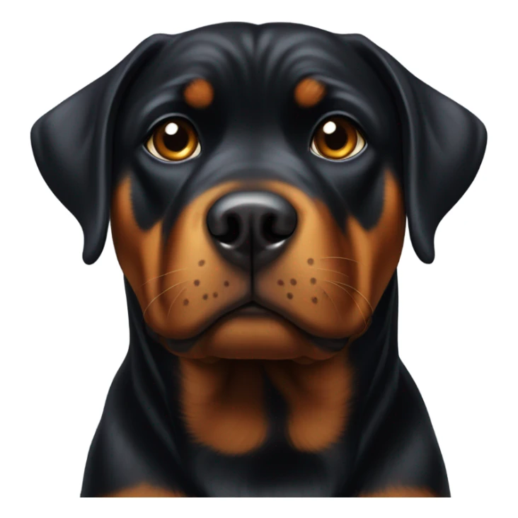 Rottweiler girl with puppy dog eyes sticker