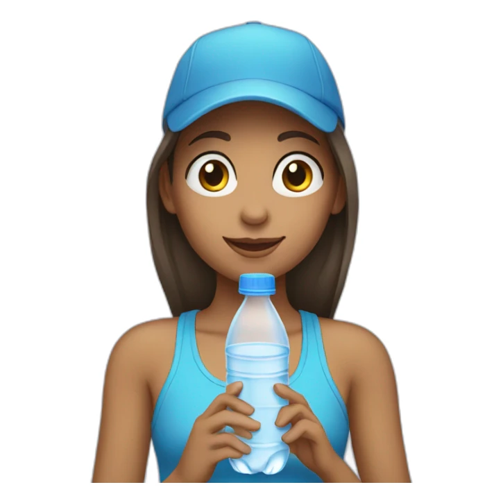 Girl drinking bottle of water sticker