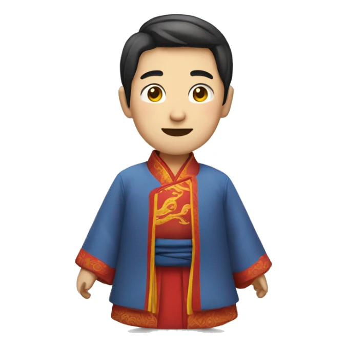 Chinese Man, With A Traditional Chinese Clothes, Asian Accent sticker