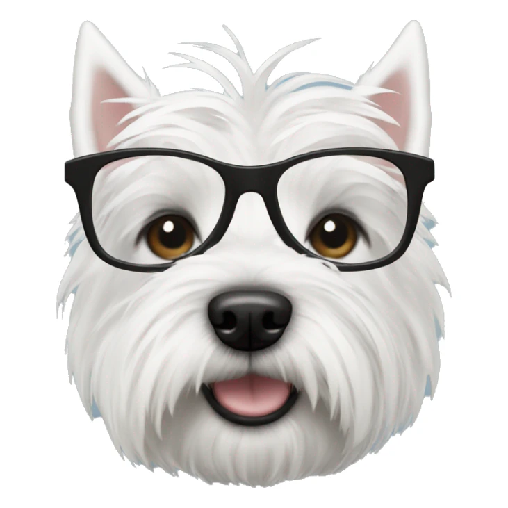 west highland white terrier with black glasses sticker