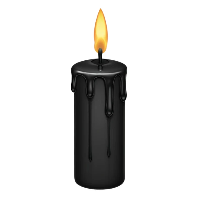 Thin and long black Candle dripping wax  sticker
