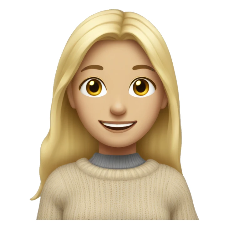 blonde girl smiling in sweater sticker