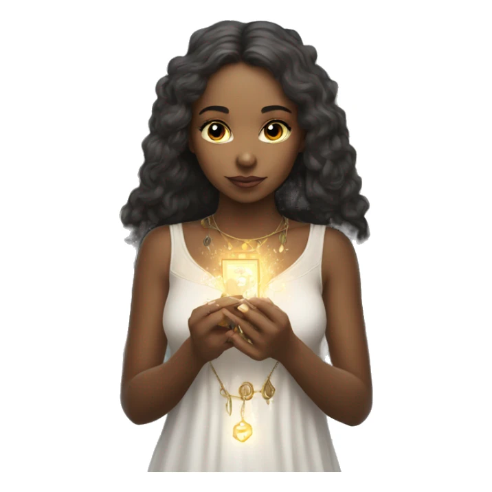 Beautiful angelic girl with tarot cards  sticker