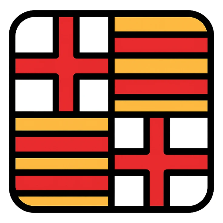 Barcelona flag as a colored icon with clean lines, no text sticker