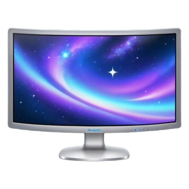 Create a curved monitor with galaxy on the screen sticker